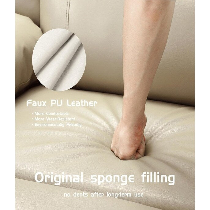 Fauteuil inclinable électrique en cuir avec chauffage et massage