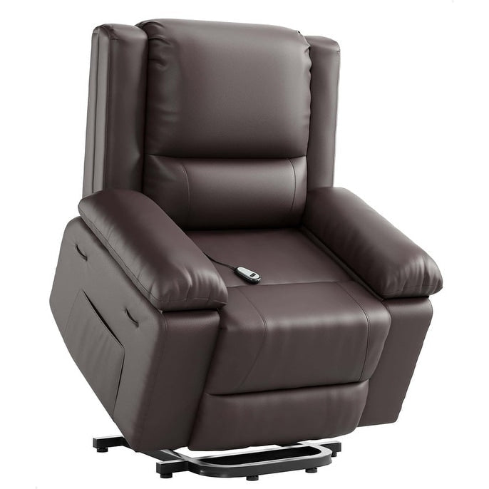 Fauteuil inclinable électrique en cuir avec chauffage et massage