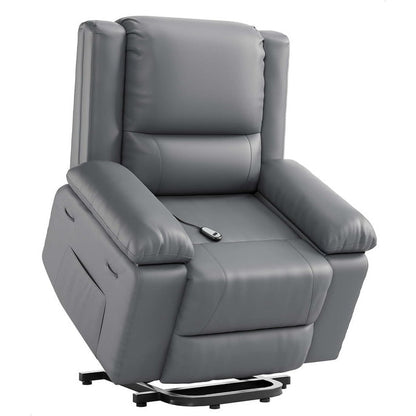 Fauteuil inclinable électrique en cuir avec chauffage et massage