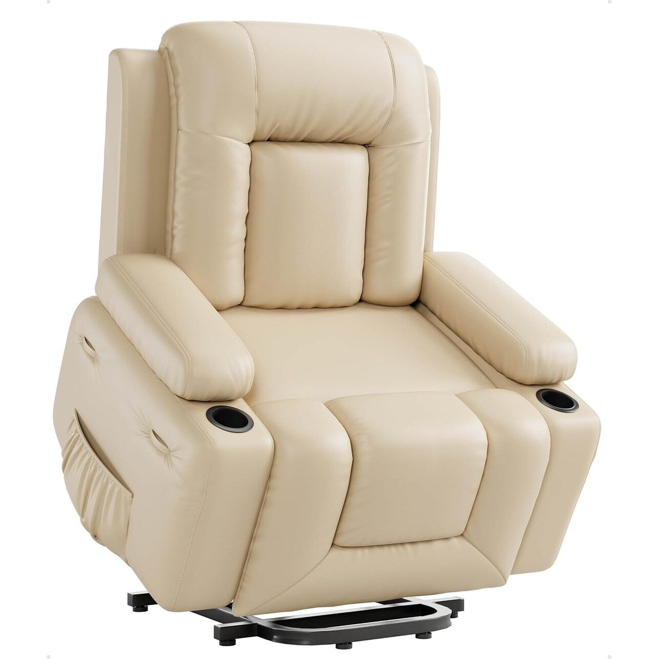 Fauteuil inclinable électrique en cuir avec chauffage et massage