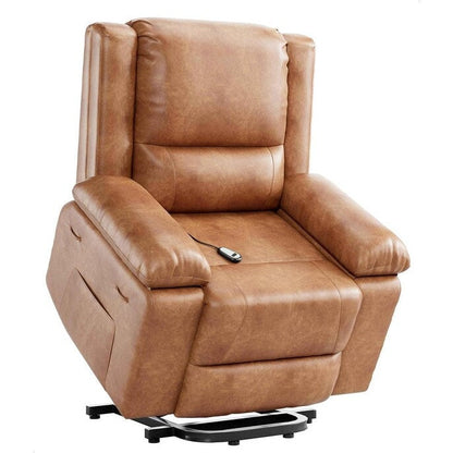 Fauteuil inclinable électrique en cuir avec chauffage et massage