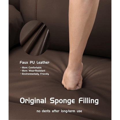 Fauteuil inclinable électrique en cuir avec chauffage et massage