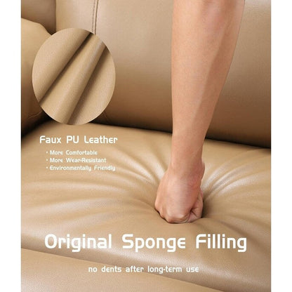 Fauteuil inclinable électrique en cuir avec chauffage et massage