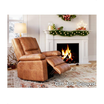 Fauteuil inclinable électrique en cuir avec chauffage et massage