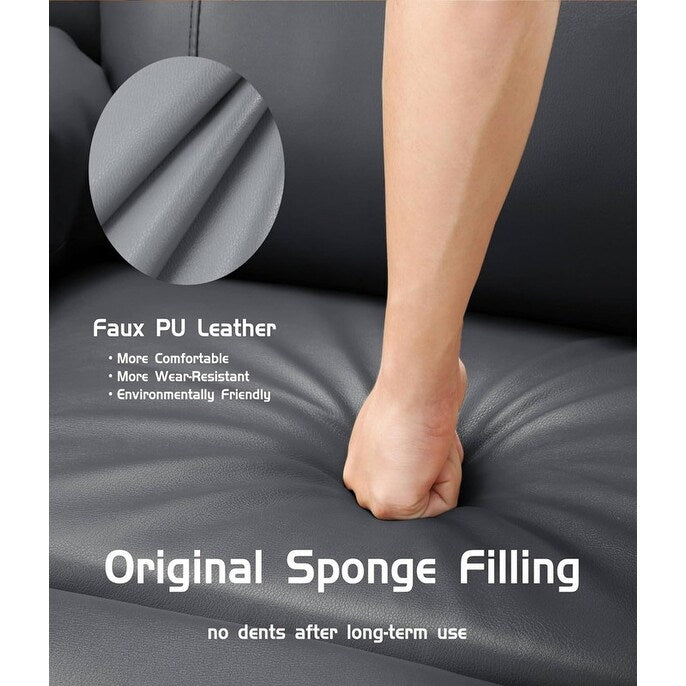 Fauteuil inclinable électrique en cuir avec chauffage et massage