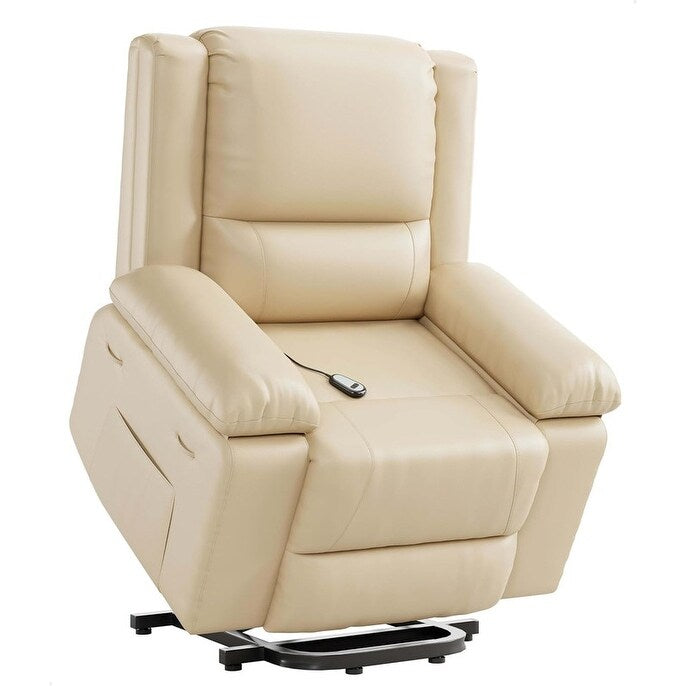 Fauteuil inclinable électrique en cuir avec chauffage et massage
