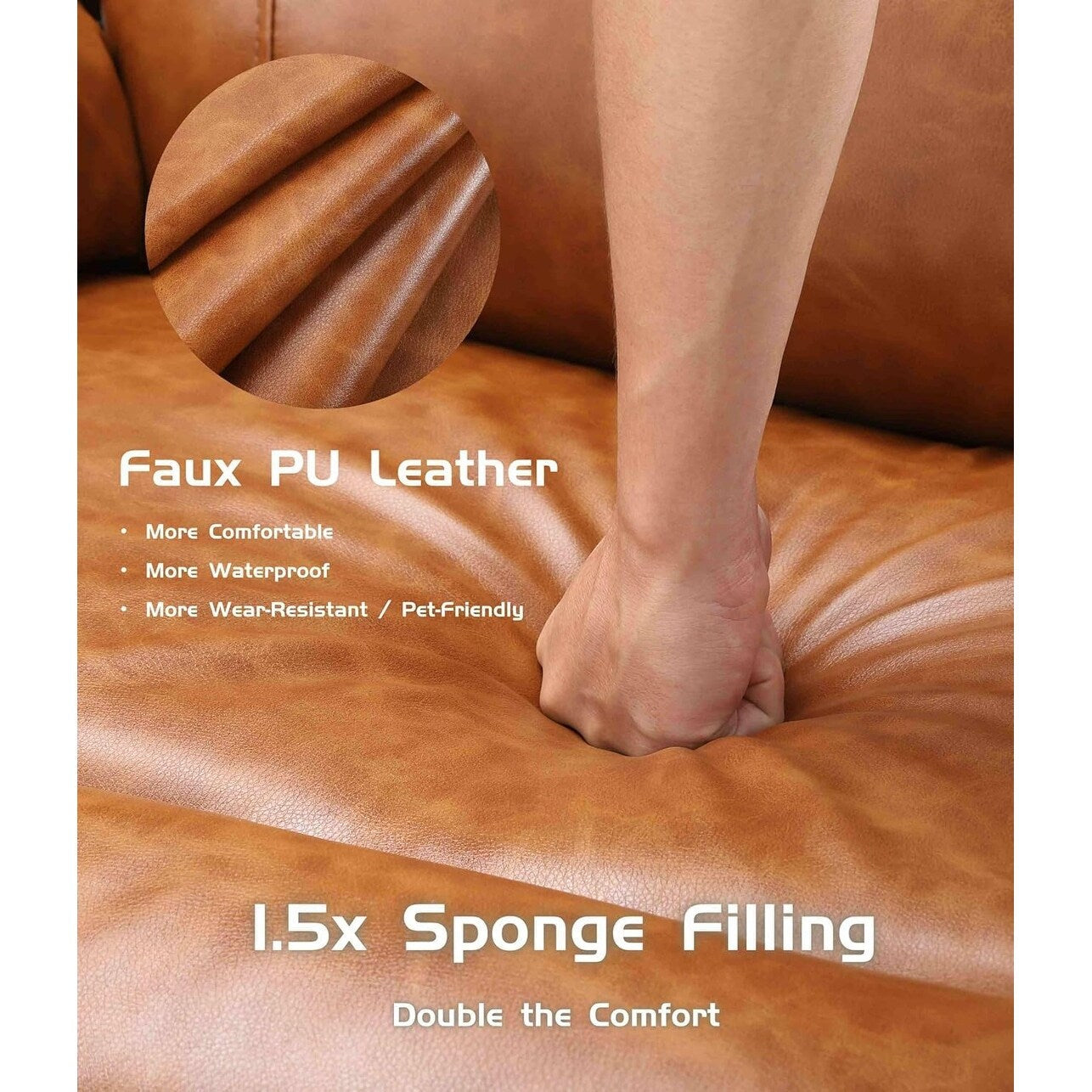 Fauteuil inclinable électrique en cuir avec chauffage et massage