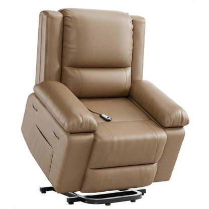 Fauteuil inclinable électrique en cuir avec chauffage et massage