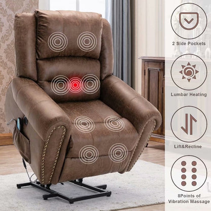 Fauteuil inclinable électrique Rivet respirant avec massage, chauffage et port USB