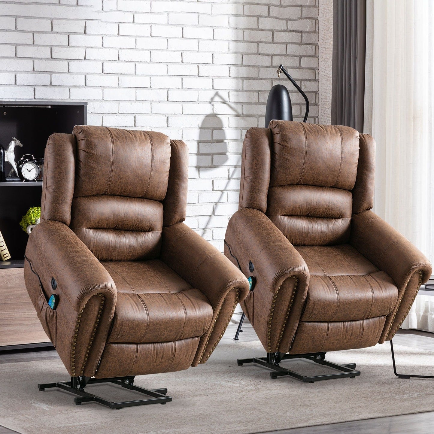 Fauteuil inclinable électrique Rivet respirant avec massage, chauffage et port USB