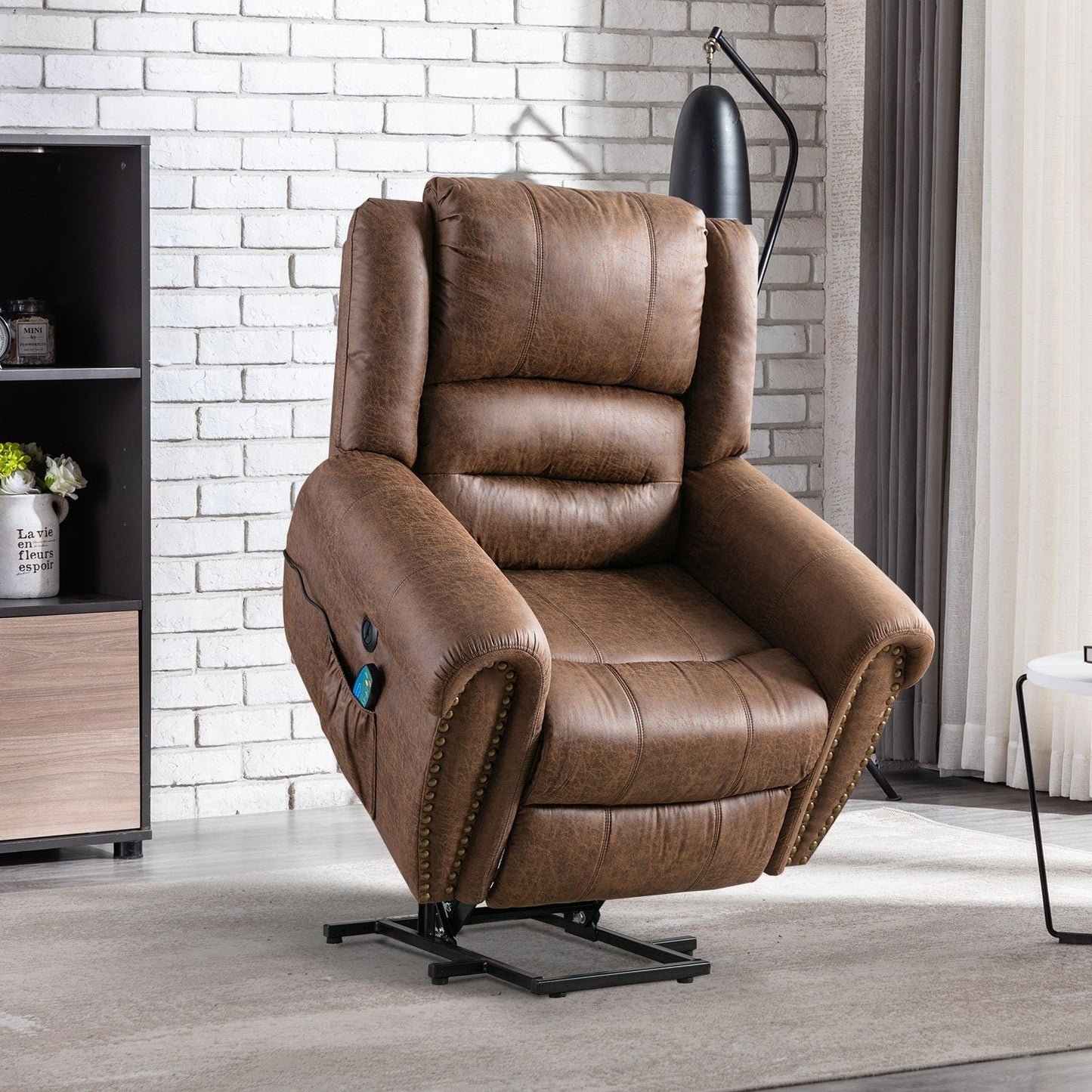 Fauteuil inclinable électrique Rivet respirant avec massage, chauffage et port USB