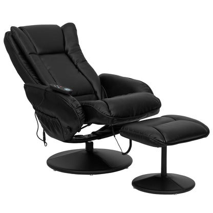 Fauteuil inclinable massant multi-positions LeatherSoft avec pouf