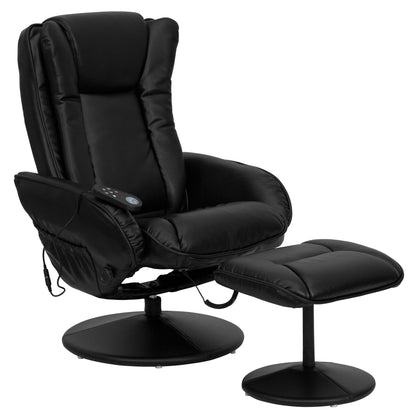 Fauteuil inclinable massant multi-positions LeatherSoft avec pouf