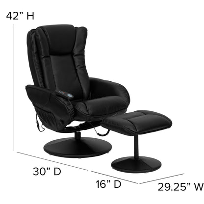 Fauteuil inclinable massant multi-positions LeatherSoft avec pouf