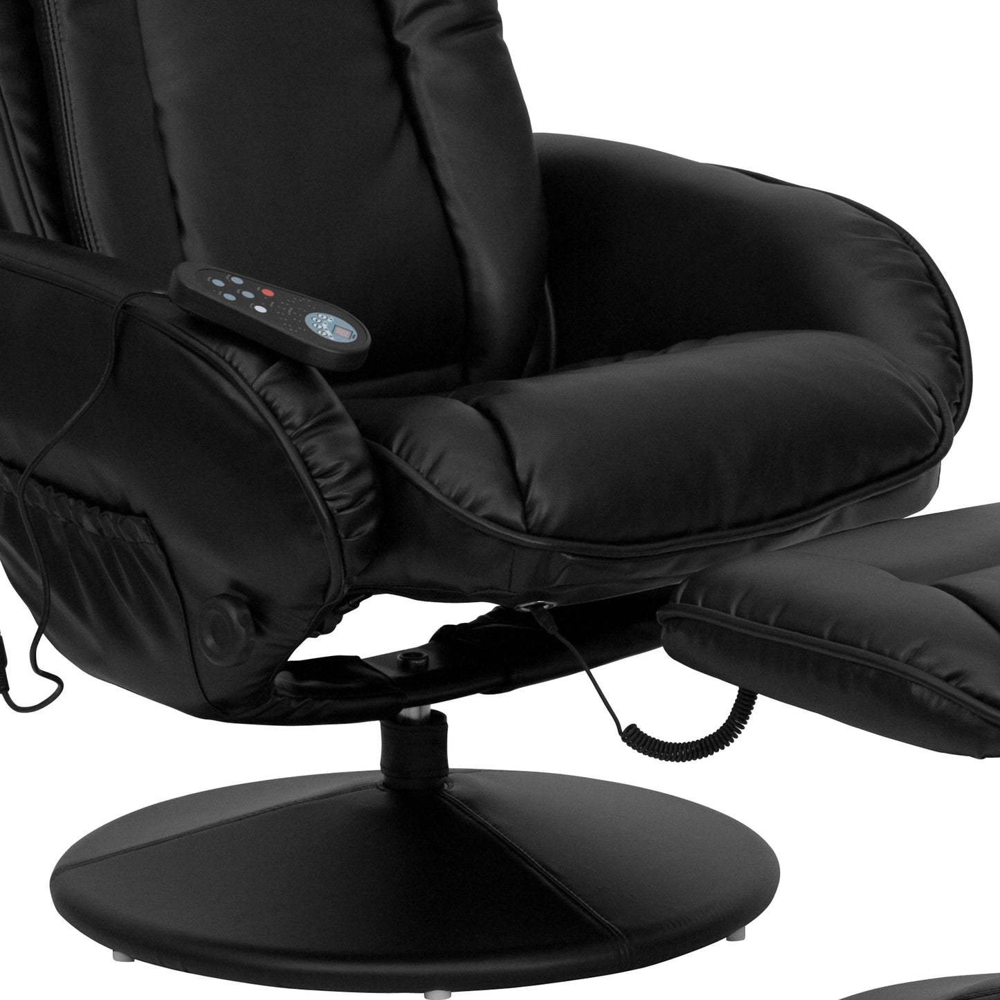 Fauteuil inclinable massant multi-positions LeatherSoft avec pouf