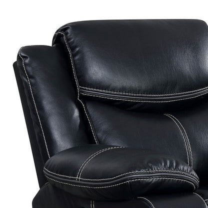 Fauteuil inclinable électrique en similicuir avec porte-gobelets et rangement, noir