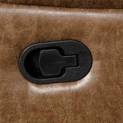 Fauteuil inclinable manuel rembourré en similicuir avec accoudoirs coussinés marron