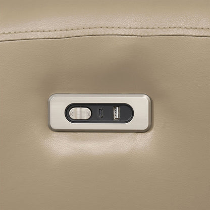 Canapé électrique rembourré en similicuir avec ports de chargement USB