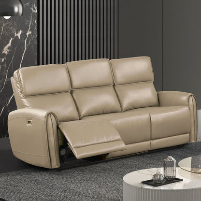 Canapé électrique rembourré en similicuir avec ports de chargement USB