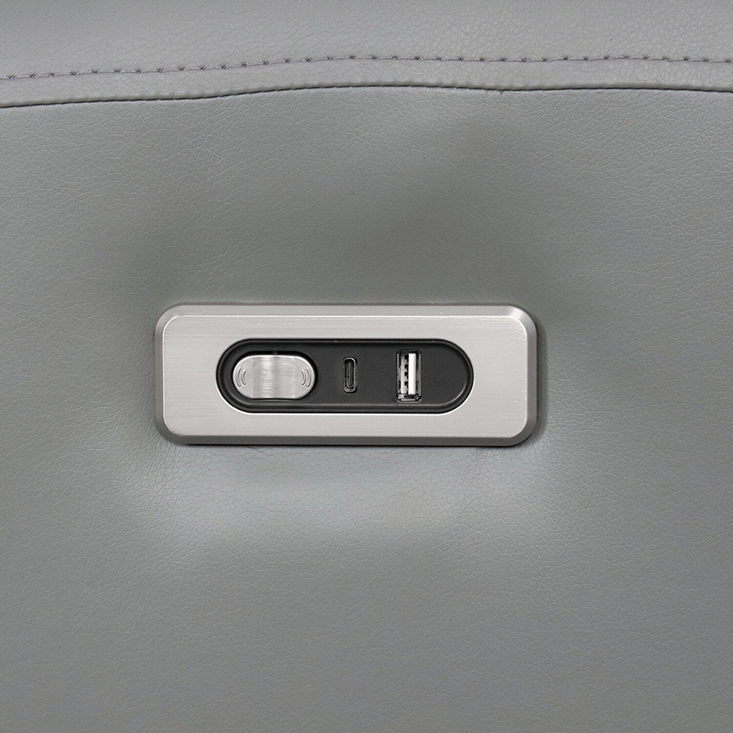 Canapé électrique rembourré en similicuir avec ports de chargement USB