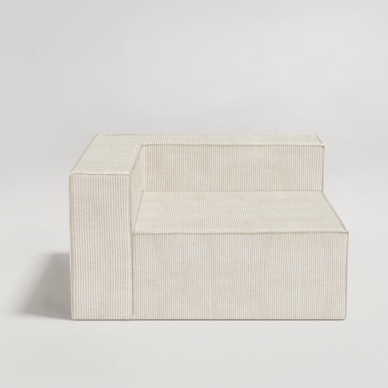 Canapé à compression en velours côtelé avec accoudoir gauche