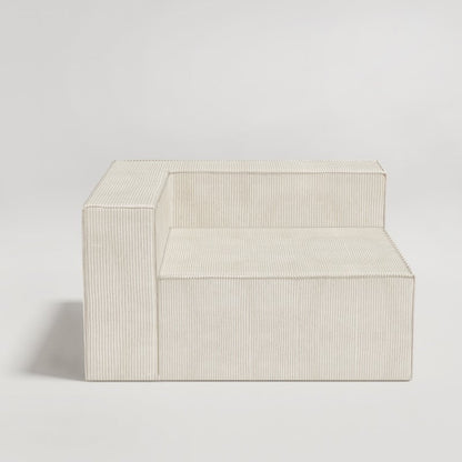 Canapé à compression en velours côtelé avec accoudoir gauche