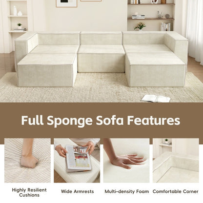 Canapé à compression en velours côtelé avec accoudoir gauche