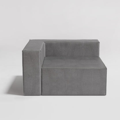 Canapé à compression en velours côtelé avec accoudoir gauche