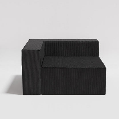 Canapé à compression en velours côtelé avec accoudoir gauche