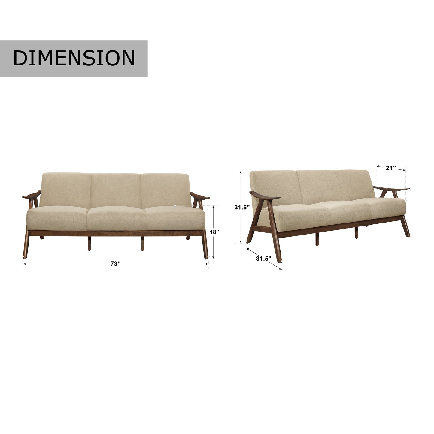 Canapé de salon rétro Levine