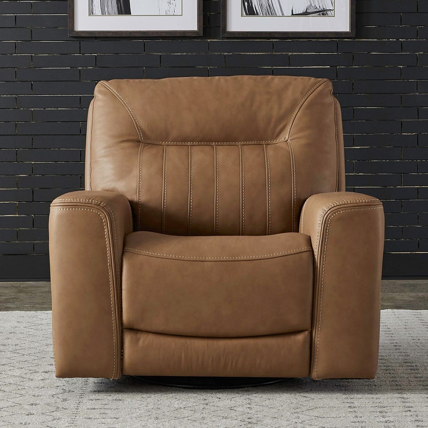 Fauteuil inclinable électrique en cuir Bennett de Liberty Furniture avec port de charge