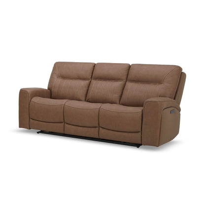 Canapé inclinable électrique Liberty Furniture Bennett en cuir marron butternut - Largeur 89 x Profondeur 39 x Hauteur 41