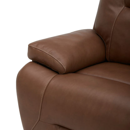 Canapé inclinable électrique Liberty Furniture Cameron en cuir marron - Largeur 89 x Profondeur 39 x Hauteur 41