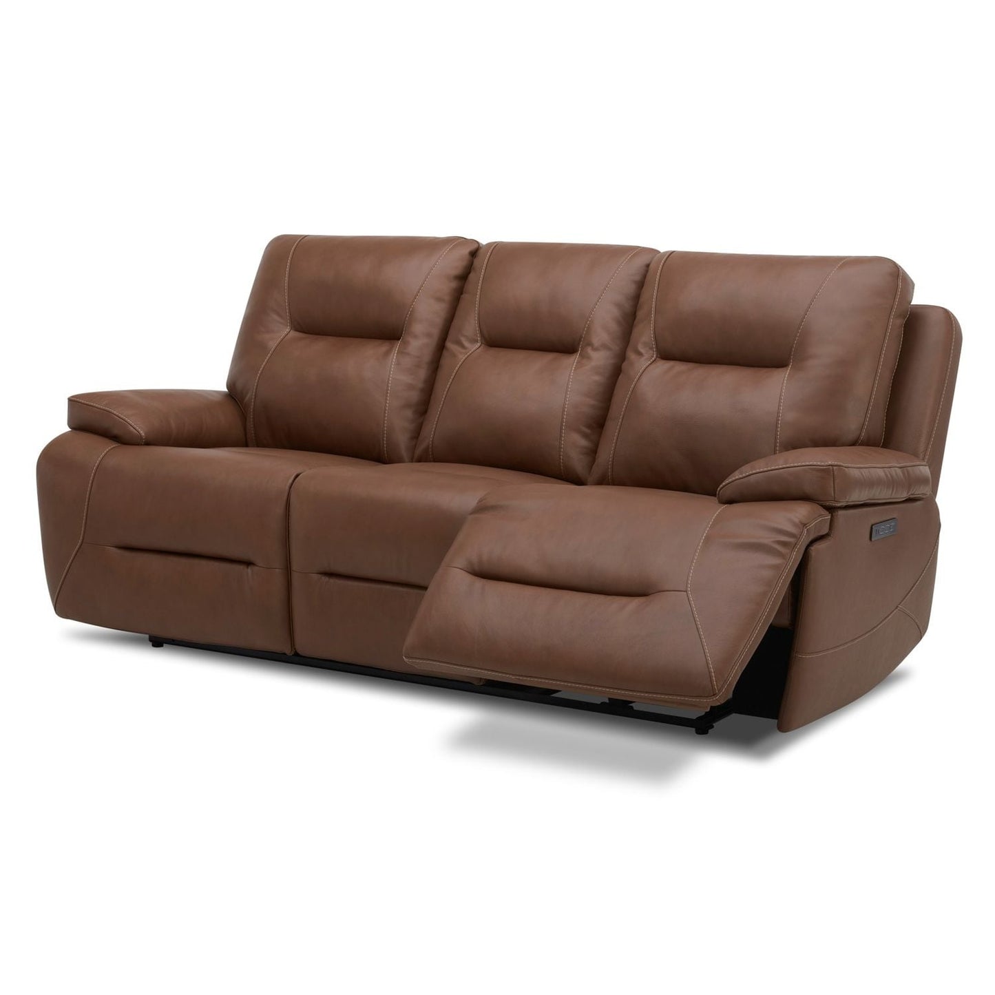 Canapé inclinable électrique Liberty Furniture Cameron en cuir marron - Largeur 89 x Profondeur 39 x Hauteur 41