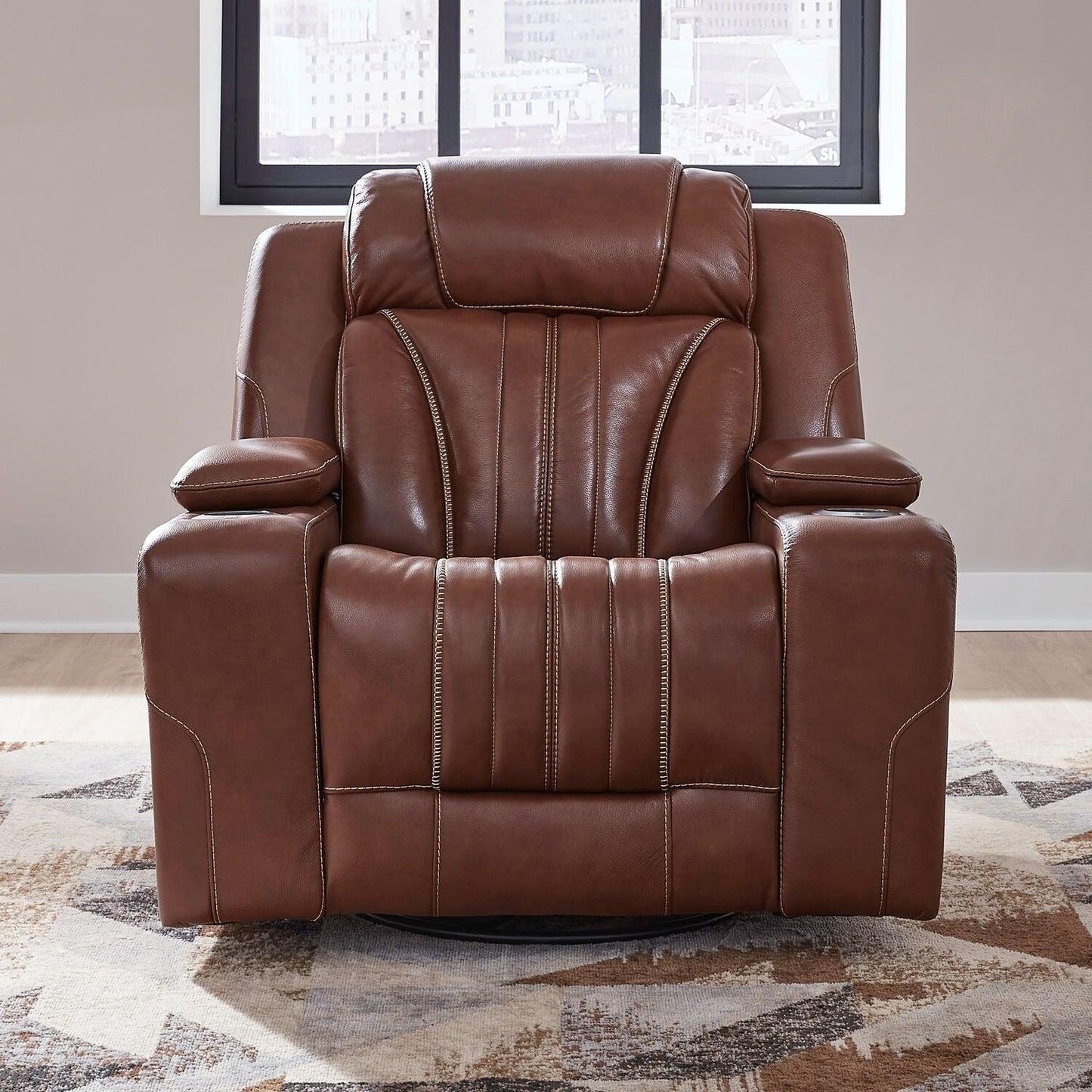 Fauteuil inclinable électrique Liberty Furniture Caswell en cuir marron