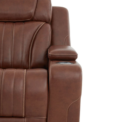Fauteuil inclinable électrique Liberty Furniture Caswell en cuir marron