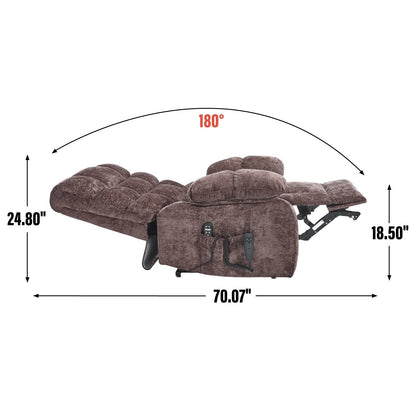 Fauteuil releveur inclinable à massage thermique, double moteur, positions infinies, grand fauteuil releveur électrique inclinable avec télécommande