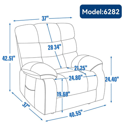 Fauteuil inclinable releveur, massage thermique, double moteur, positions infinies, grands fauteuils inclinables avec télécommande électrique, fermeté moyenne et robuste