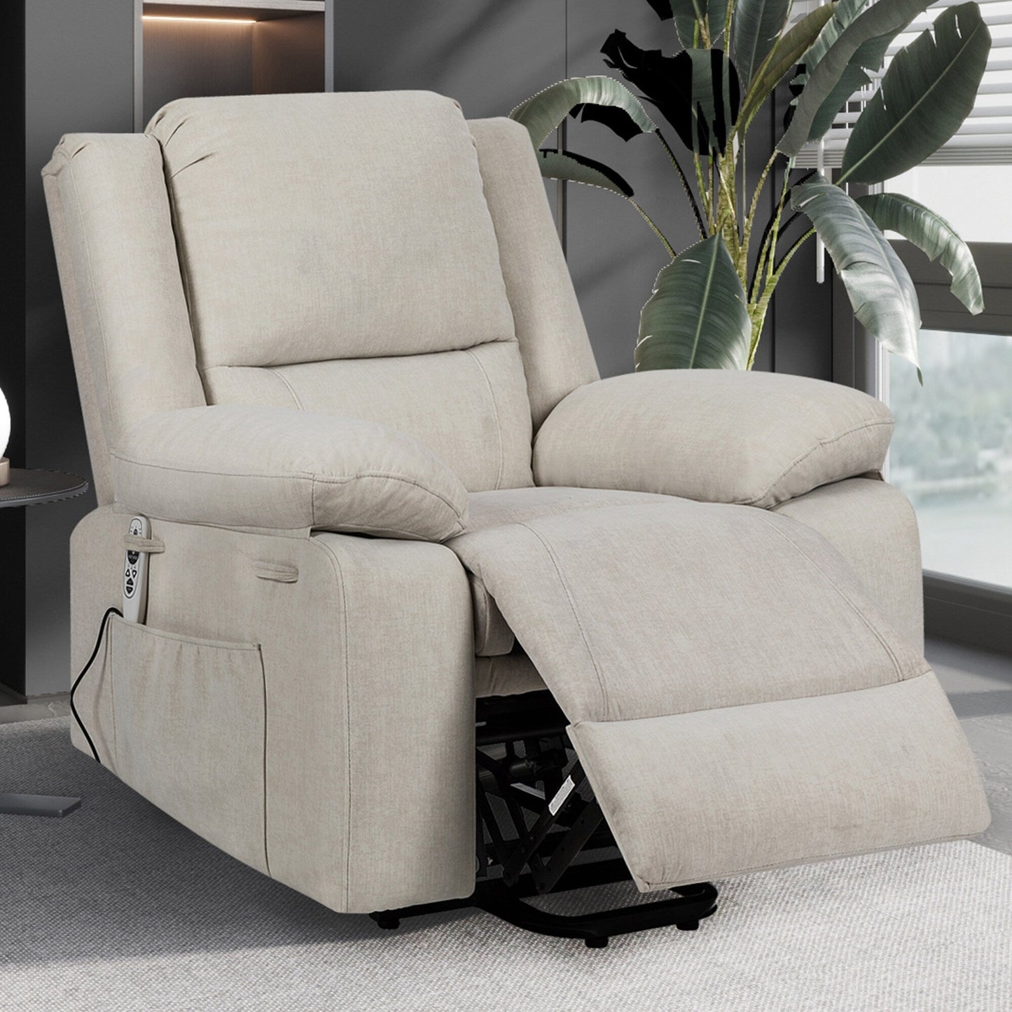 Fauteuil releveur inclinable avec massage/chaleur, gravité zéro et télécommande (136 kg)