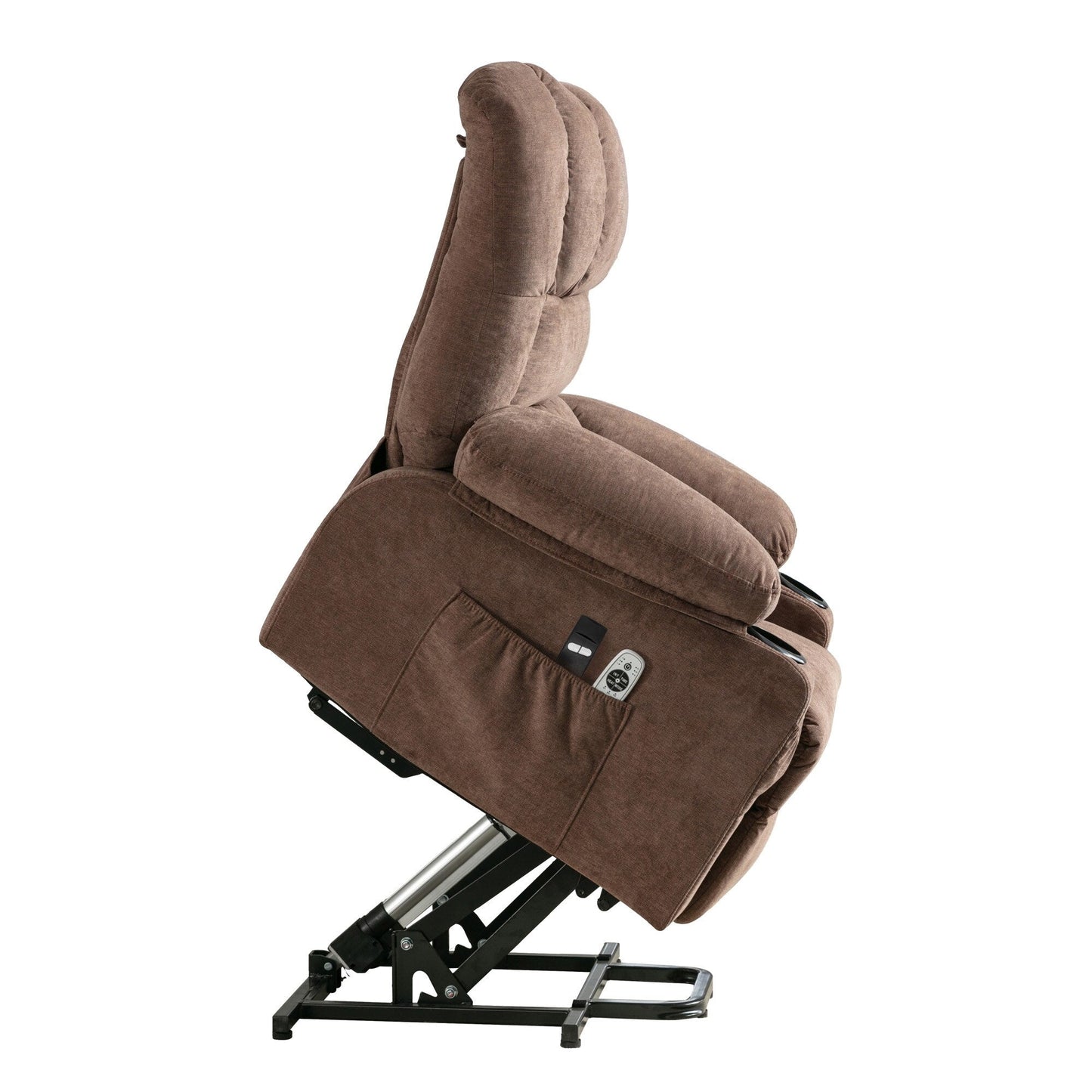 Fauteuil releveur inclinable avec massage et chauffage, USB et télécommande