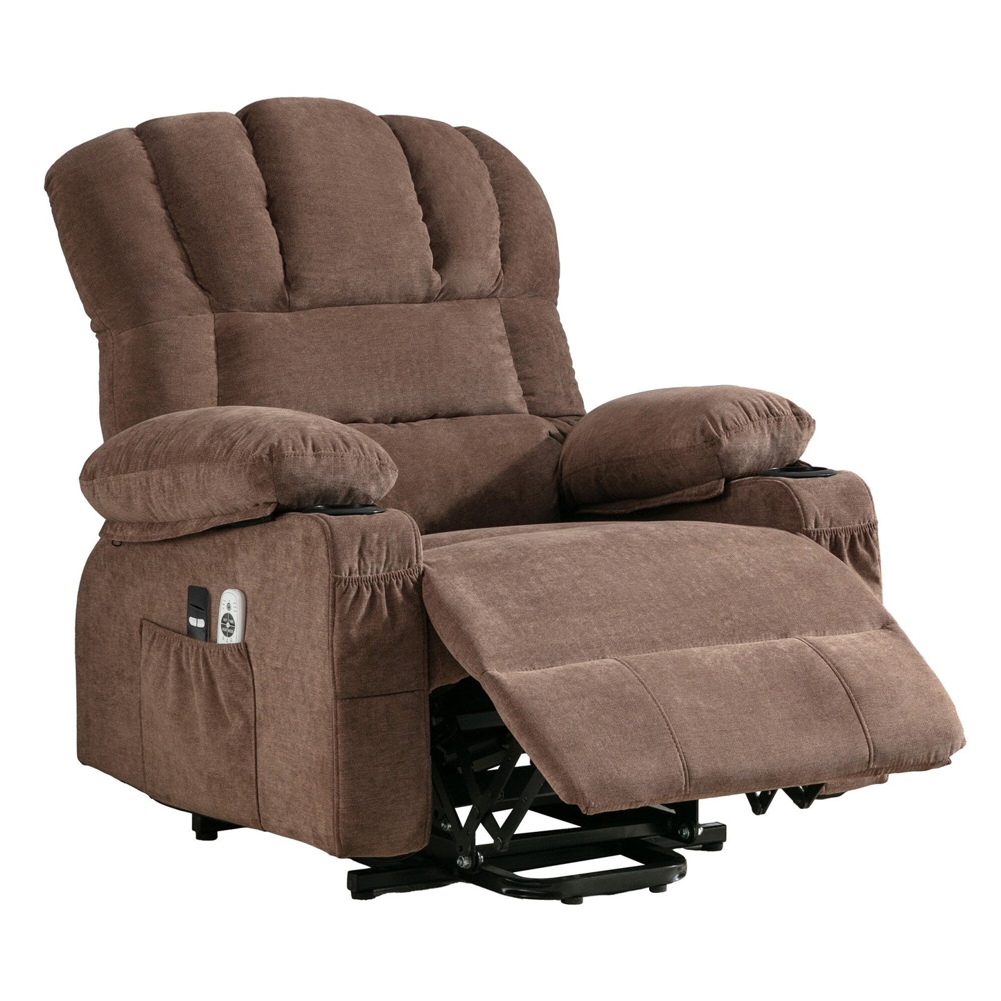 Fauteuil releveur inclinable avec massage et chauffage - Télécommande, port USB, vibration 8 points