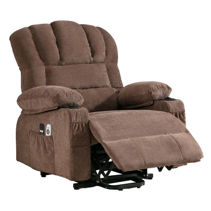 Fauteuil releveur inclinable avec massage et chauffage - Télécommande, port USB, vibration 8 points