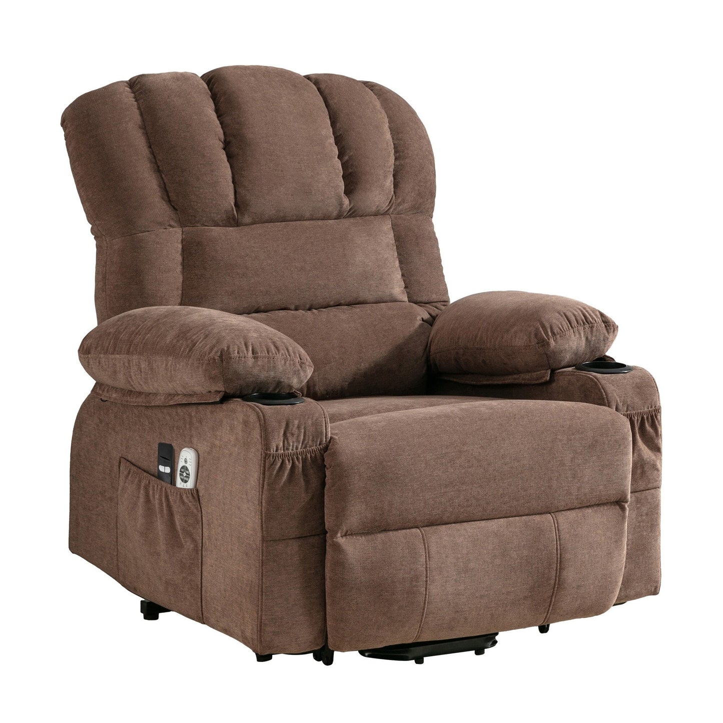 Fauteuil releveur inclinable avec massage et chauffage - Télécommande, port USB, vibration 8 points