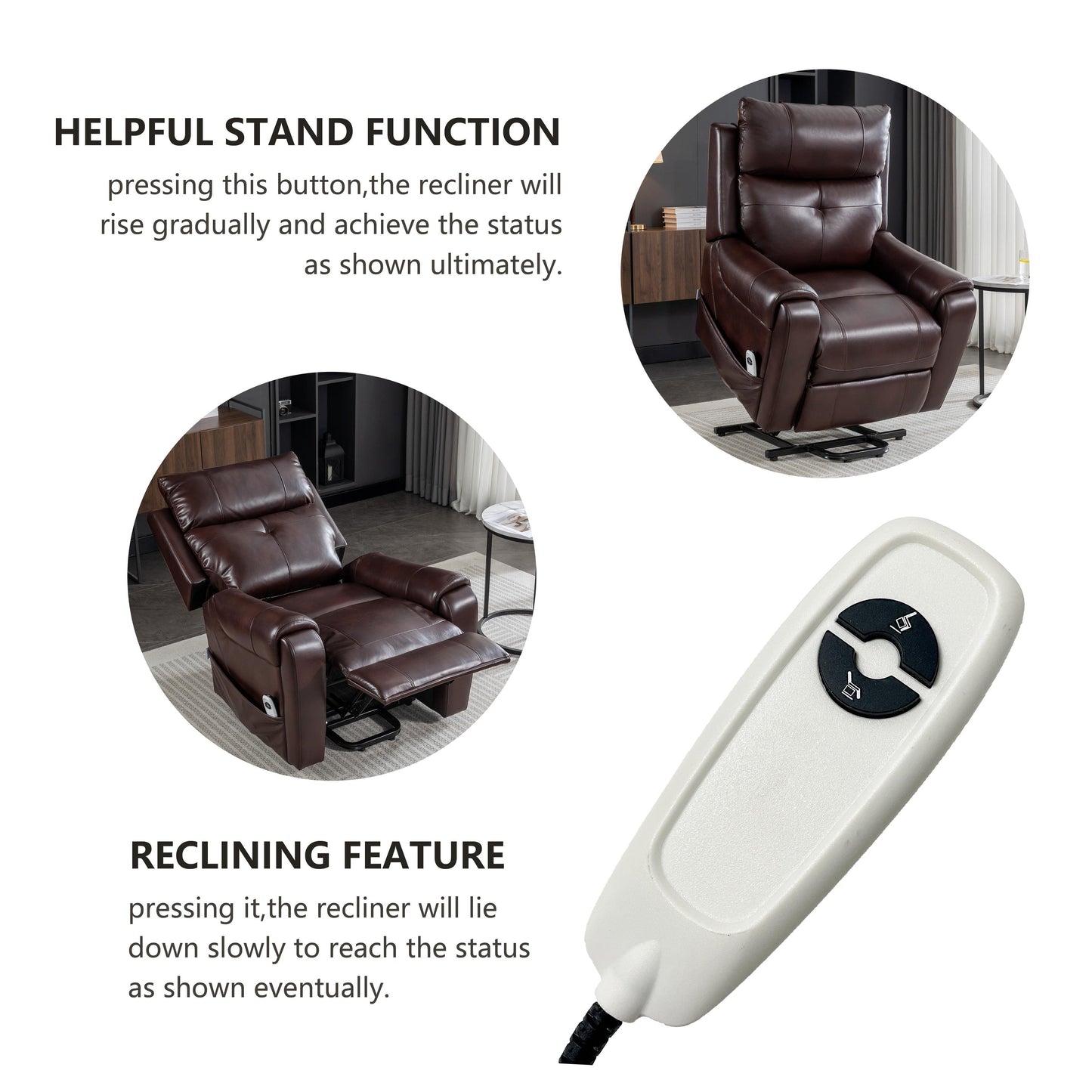 Fauteuil releveur inclinable, fauteuil inclinable électrique pour personnes âgées