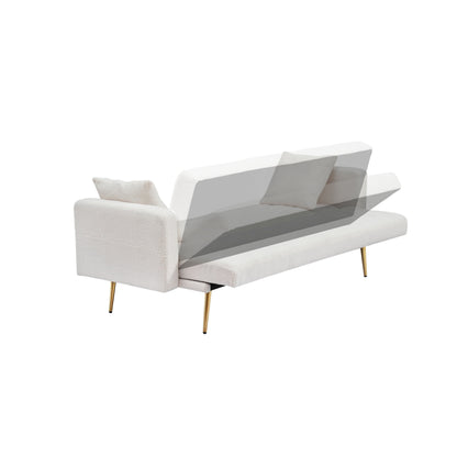 Canapé-lit convertible en polaire beige clair