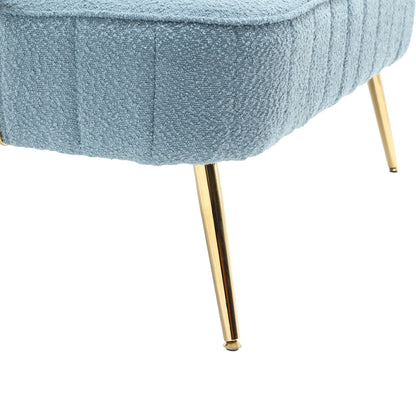 Canapé causeuse rembourré bleu clair moderne 51,97 $ avec cadre en métal et coussins pour le salon