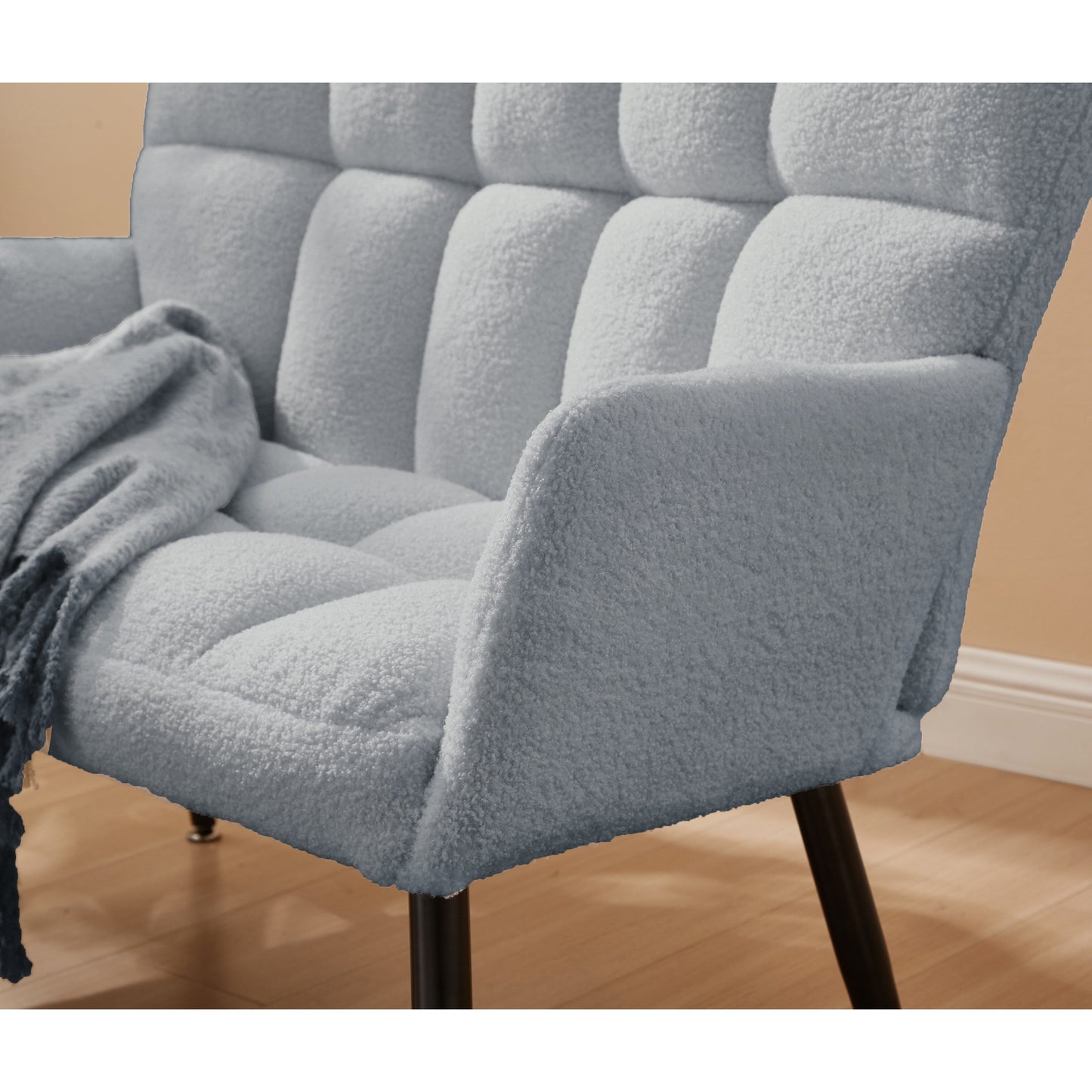 Canapé causeuse Teddy bleu clair avec dossiers matelassés