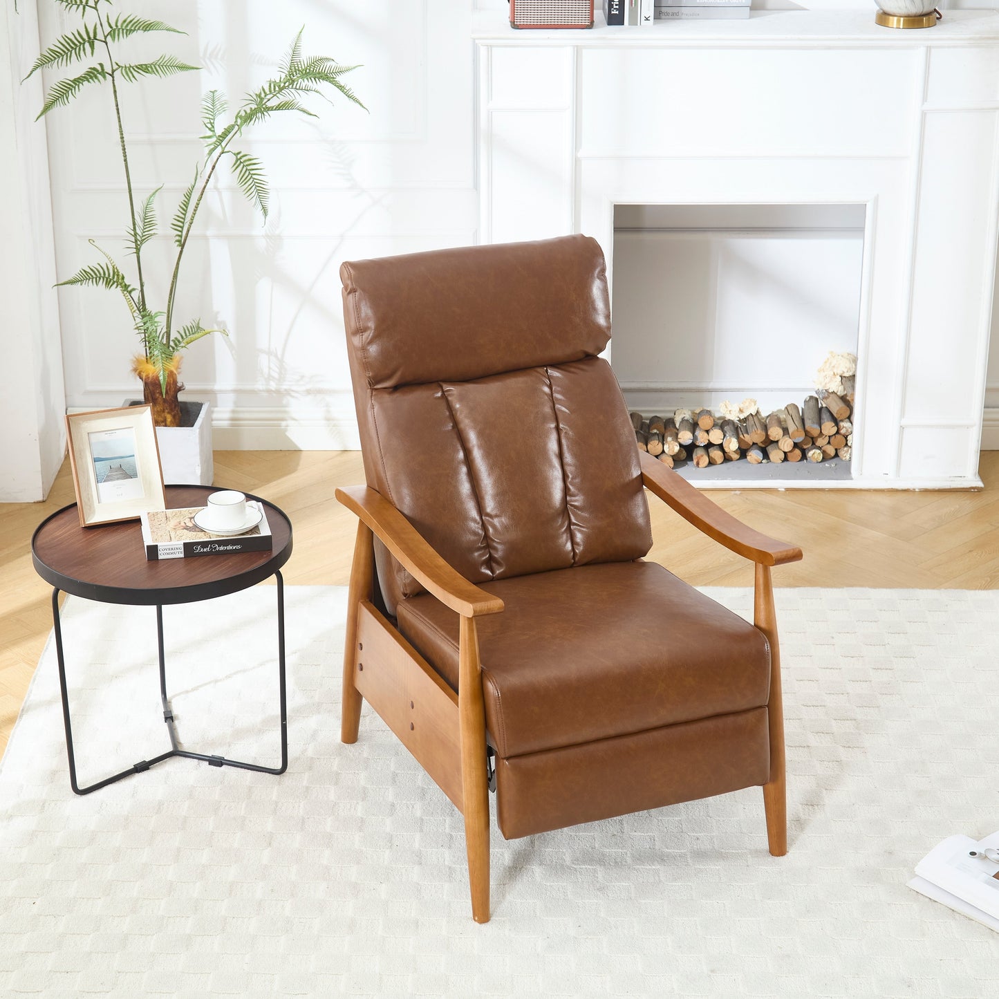 Chaise longue réglable marron clair 26,38