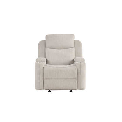 Fauteuil inclinable à mouvement chenille gris clair