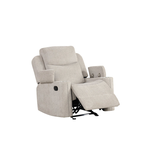 Fauteuil inclinable à mouvement chenille gris clair